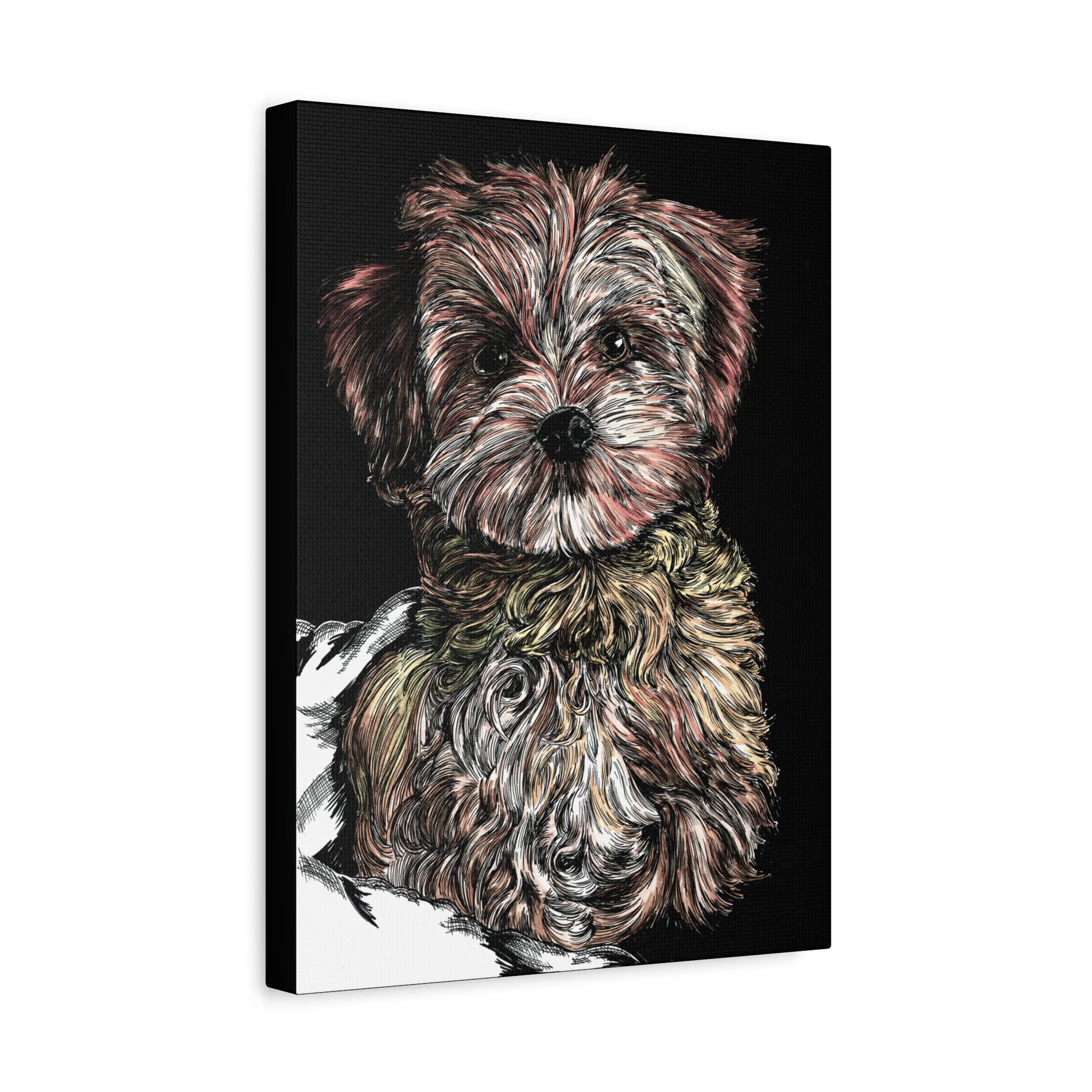 Hand Drawn Dog Portrait Canvas