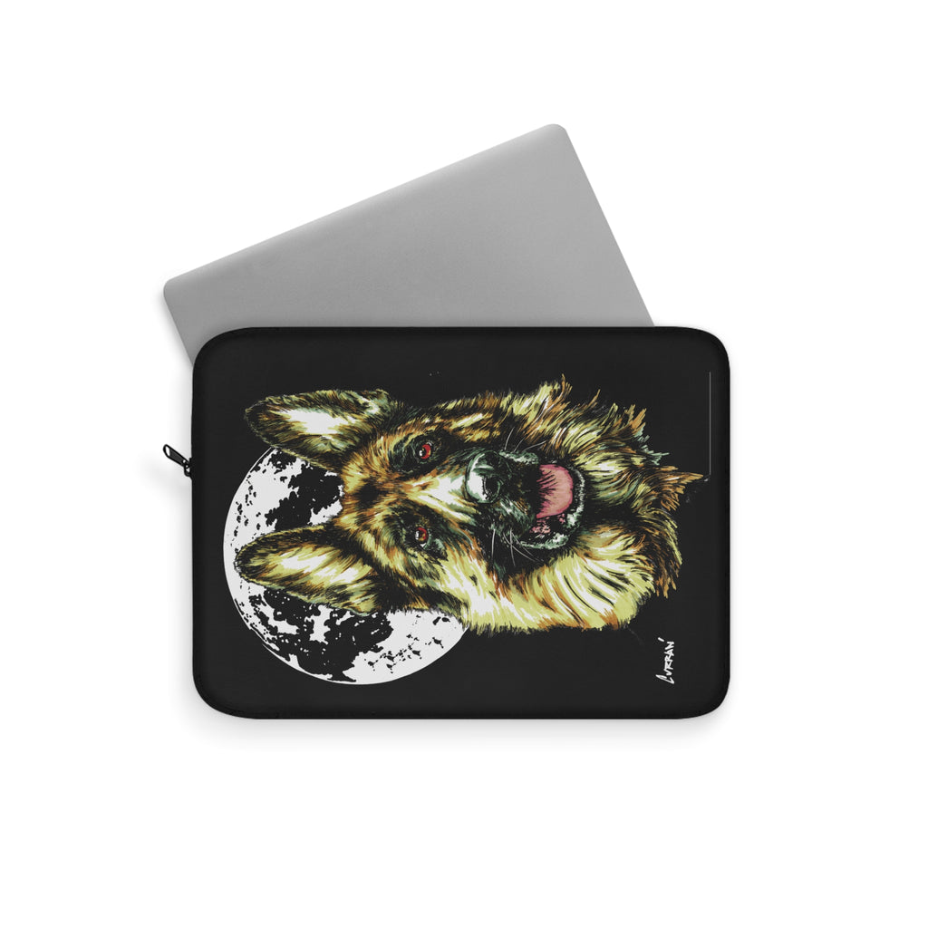 German Shepherd Moon Laptop Sleeve - Perfect for Dog Lovers