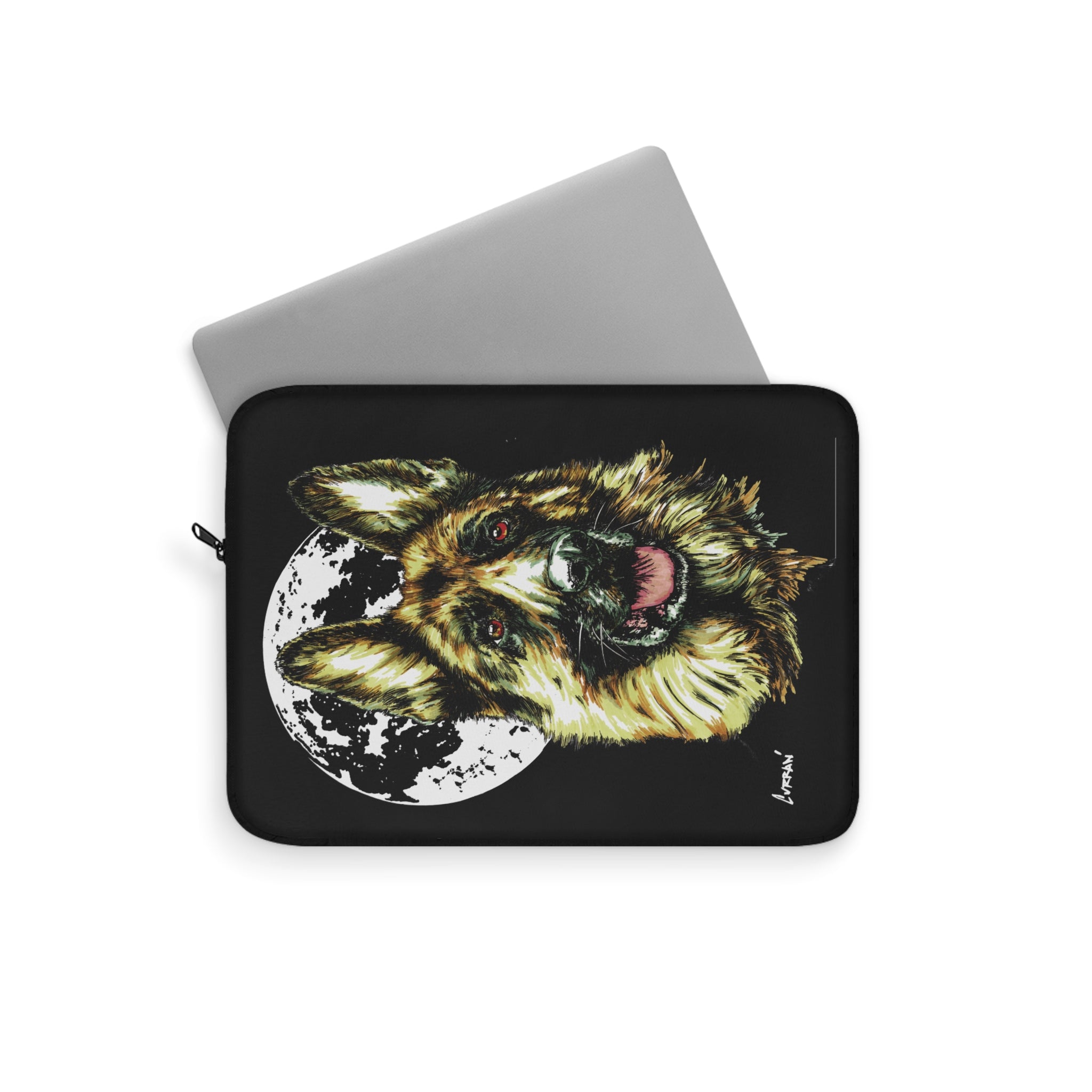 German Shepherd Moon Laptop Sleeve - Perfect for Dog Lovers