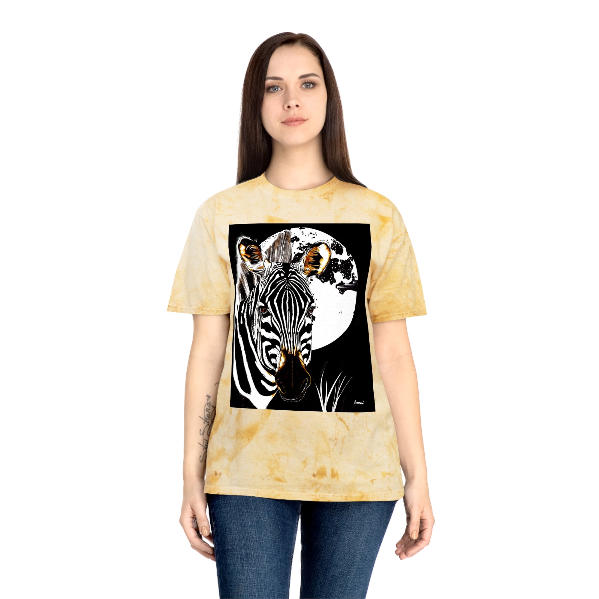 Color Blast Zebra Unisex T shirt