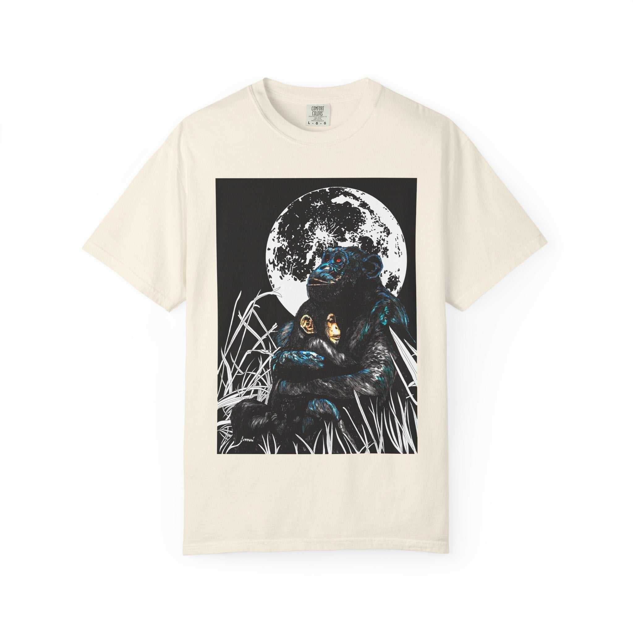 Moonlit Gorilla and Child Unisex Garment-Dyed T-Shirt