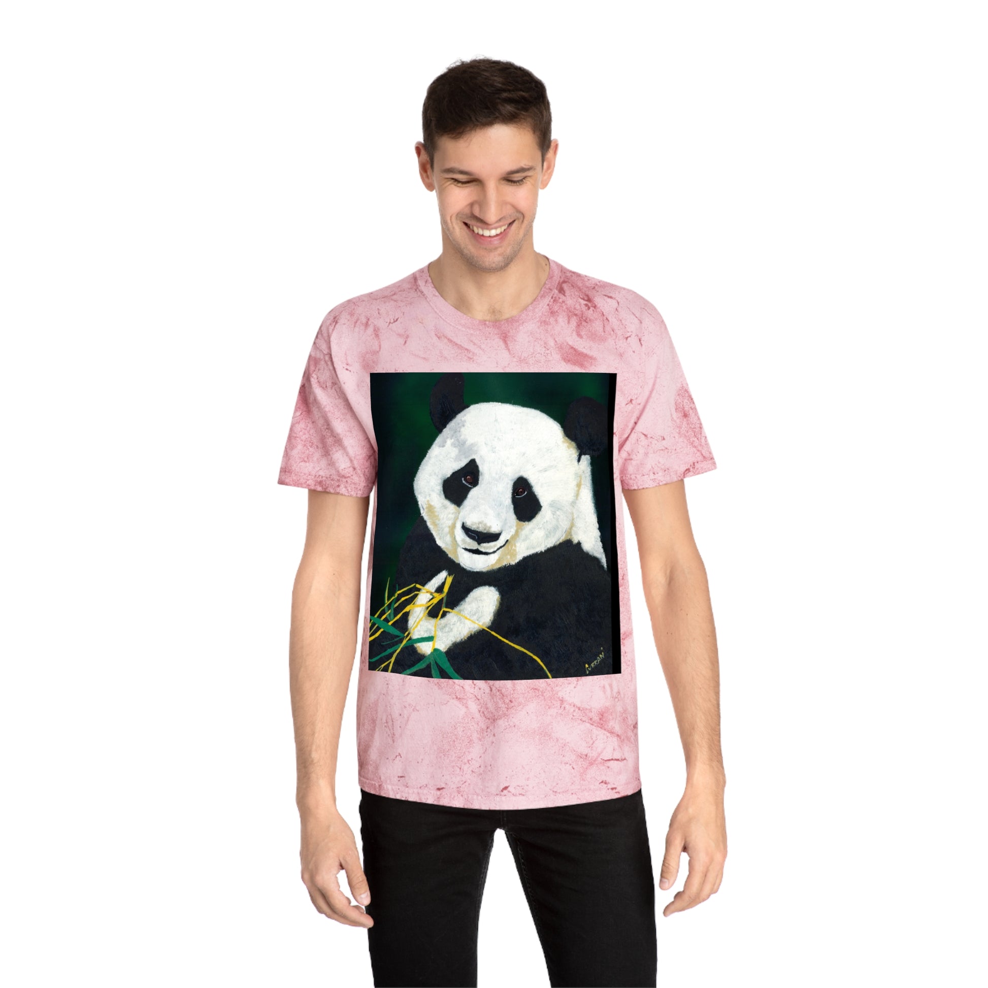 Cute Panda Unisex Color Blast T Shirt Nature Inspired Design