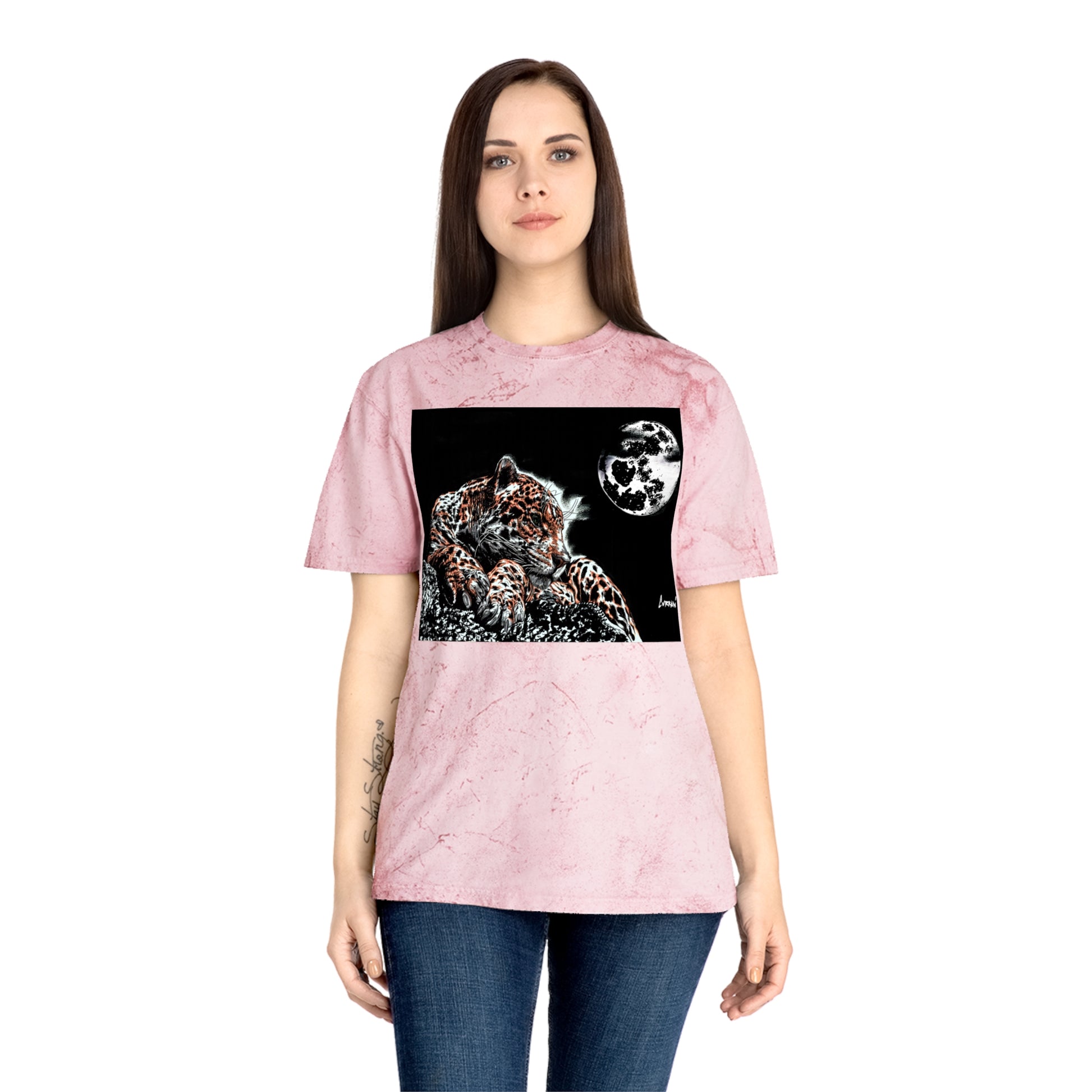 Leopard in the Moonlight T Shirt Original Hand Drawn Art
