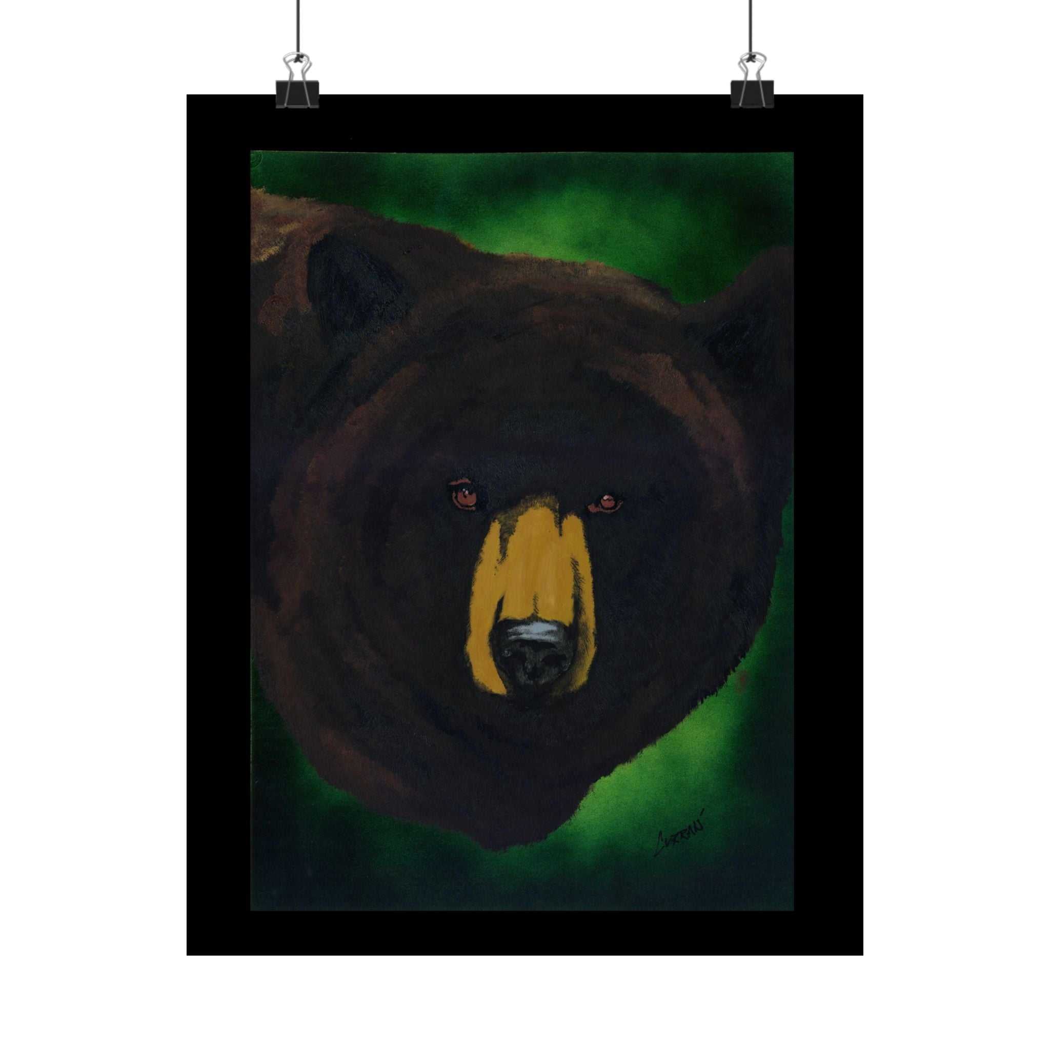 Brown Bear Nature-Inspired Satin Art Print for Animal Lovers