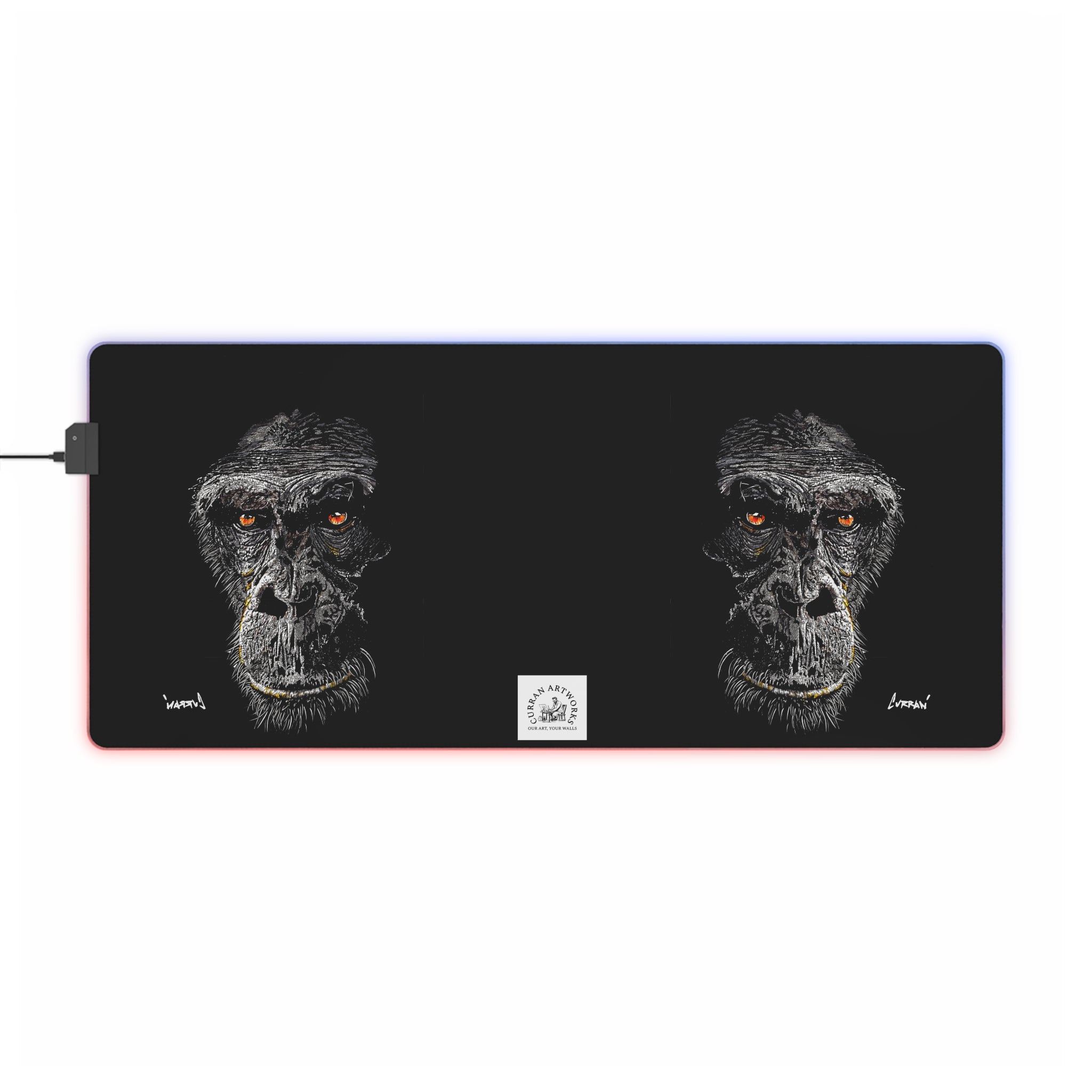 Gorilla Illuminated Monkey Design Gaming Mouse Pad