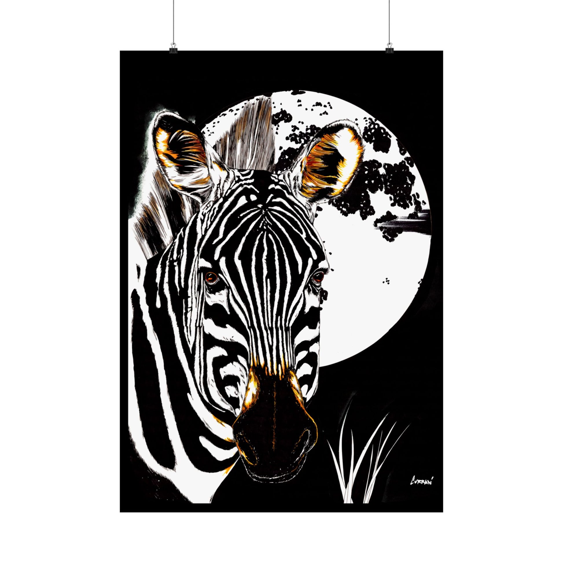 Zebra Satin Poster - Art Print Poster of the Original Art