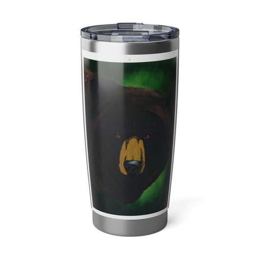 Brown Bear Art 20oz Tumbler - Hand Painted Travel Mug, Gift for Wildlife Lover, Original Wall Art Design, Custom Stainless-Steel Cup,