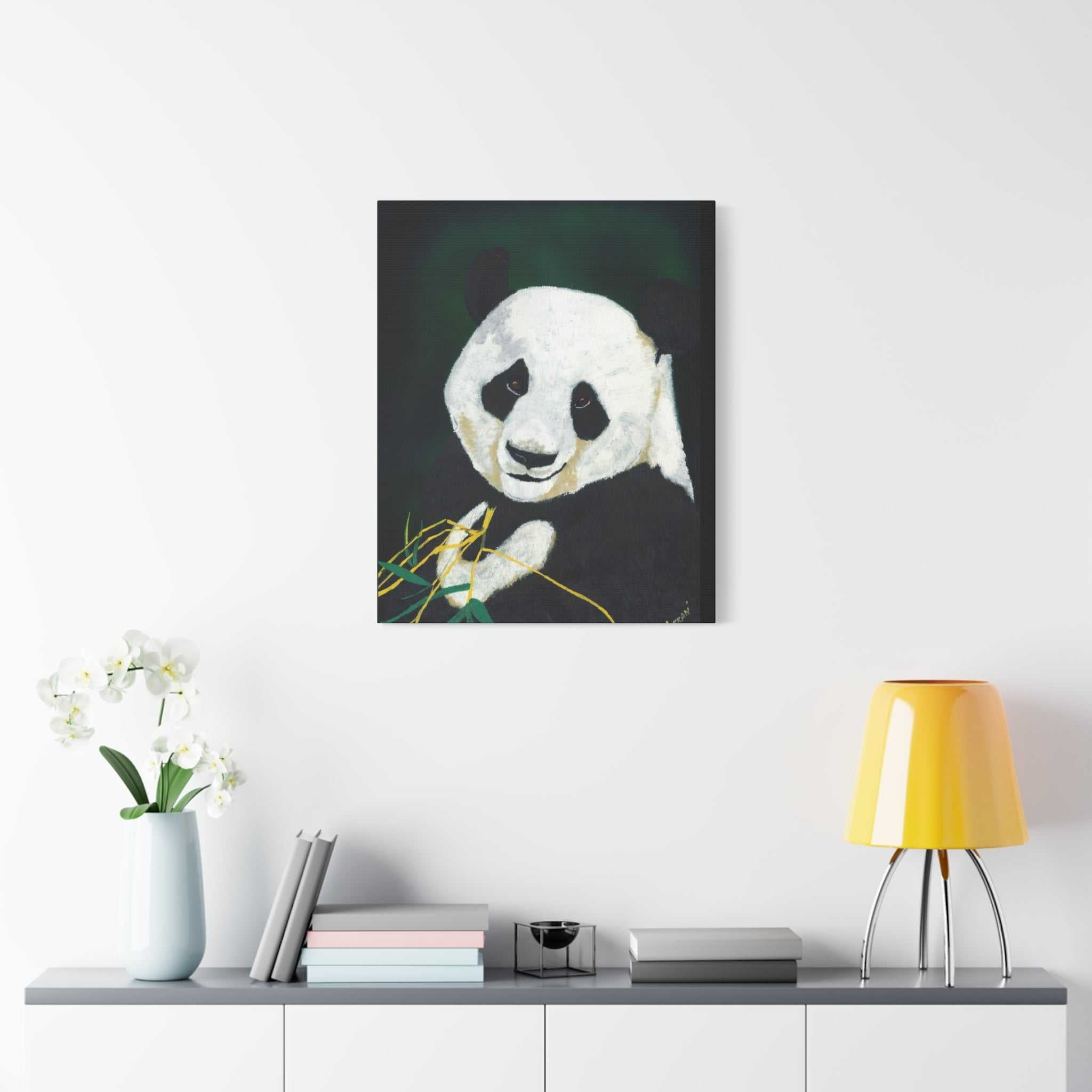 Panda Wall Art, Panda Print, Wildlife Art, Hand-Painted