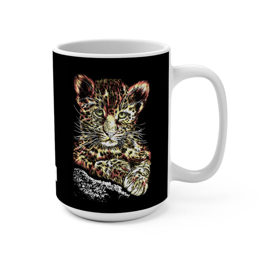 Leopard Cub 15oz Mug - Artistic Wildlife Design