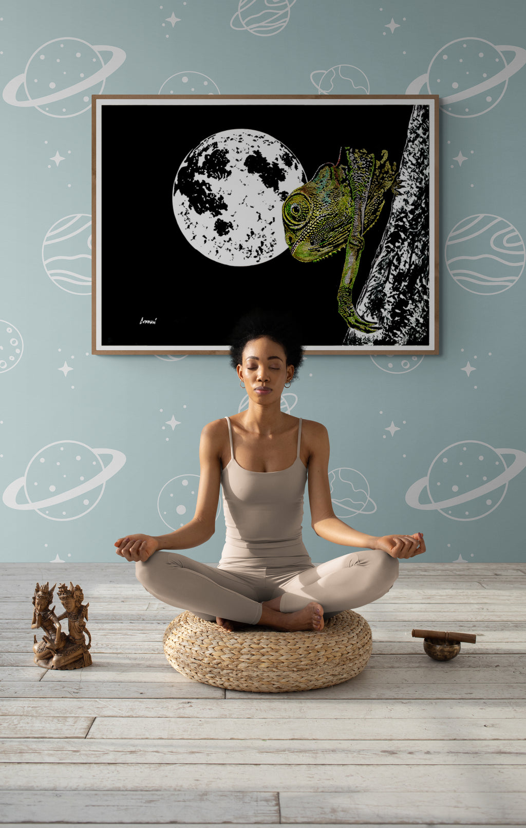Chameleon Original Hand Drawn Wall Art Poster