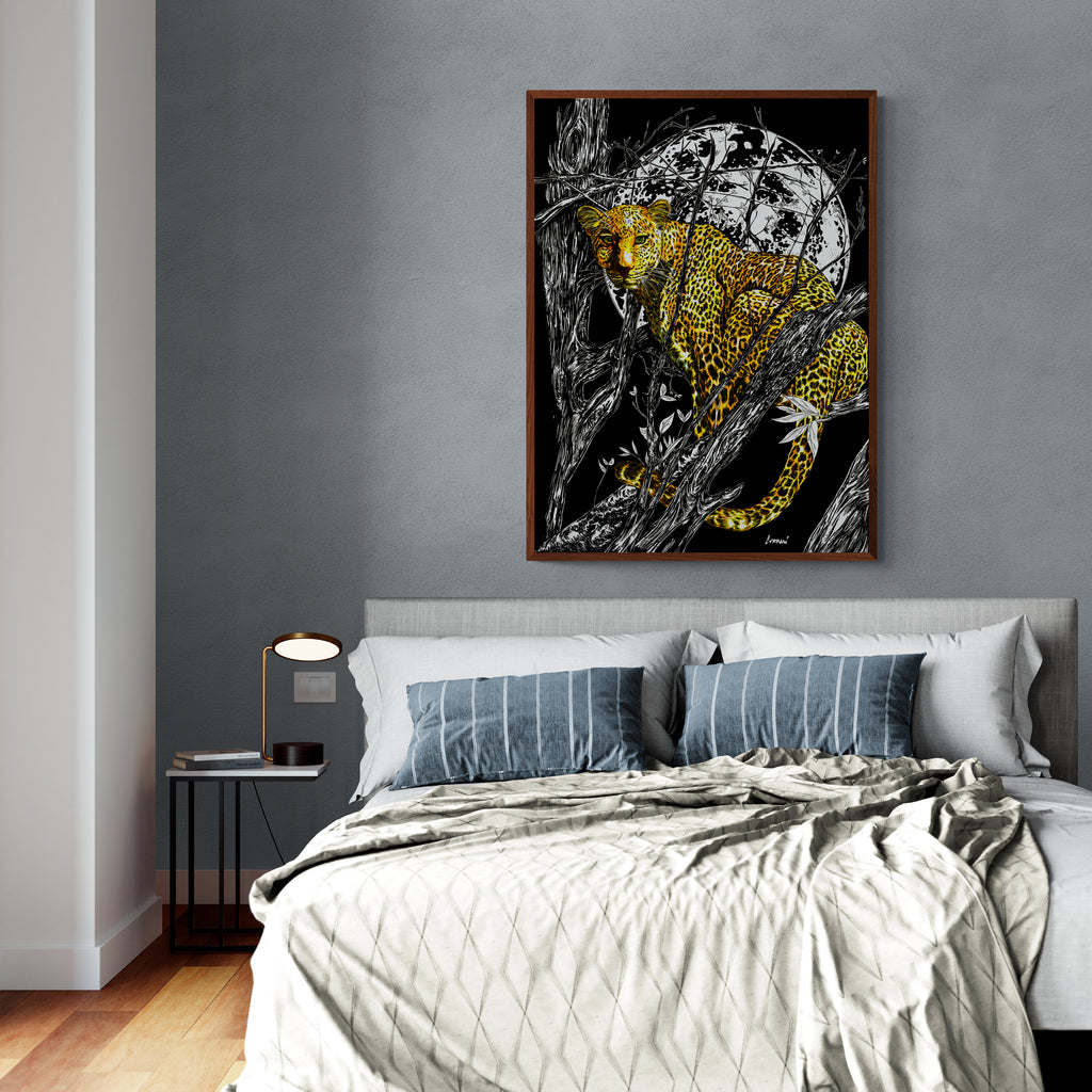 Cheetah 1 Wall Art Poster, Hand Drawn Art by Kris Curran
