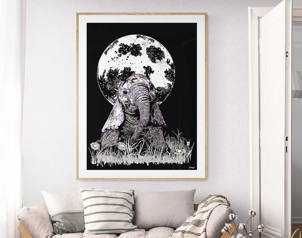 Baby Elephant Wall Art Poster