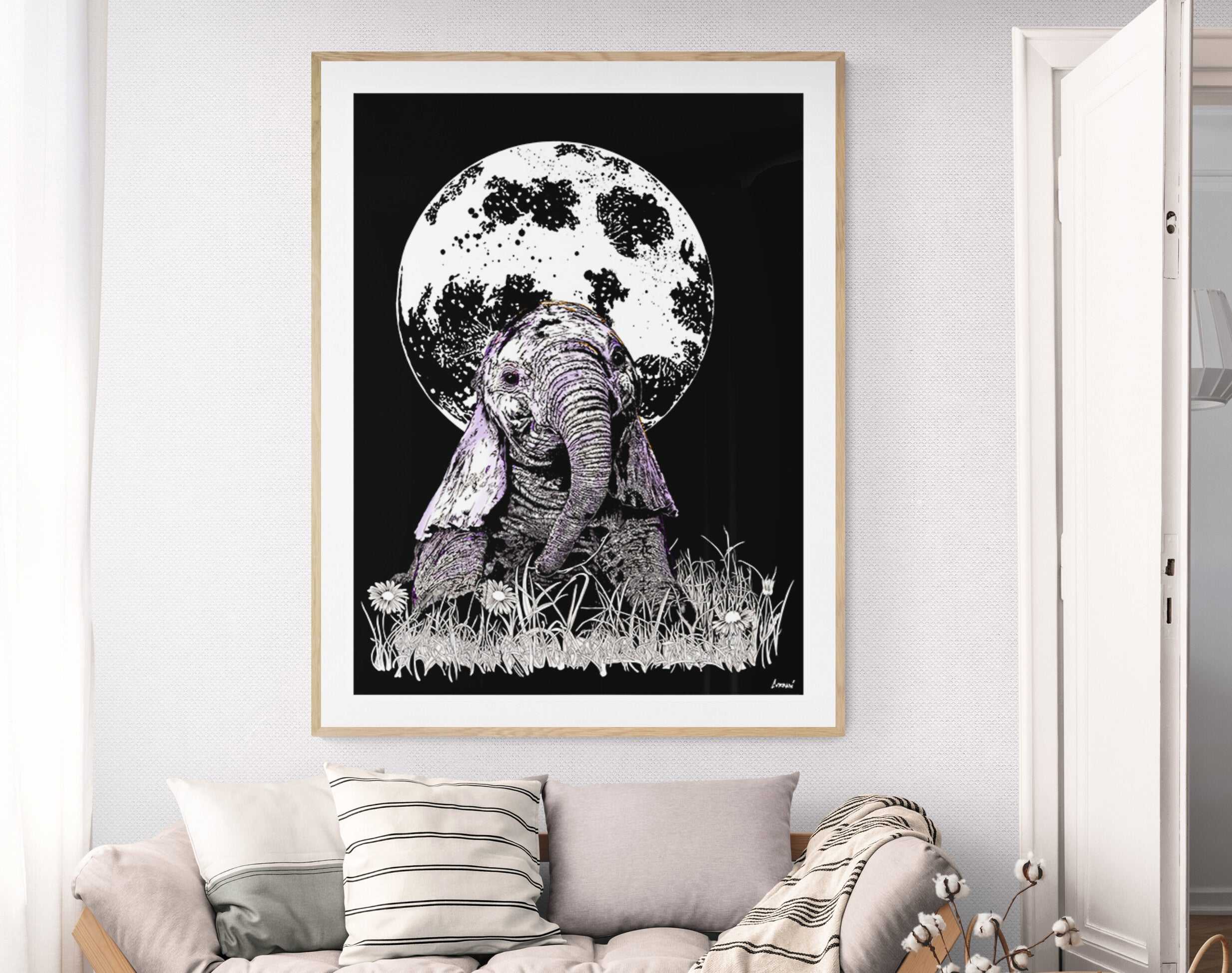 Baby Elephant Wall Art Poster