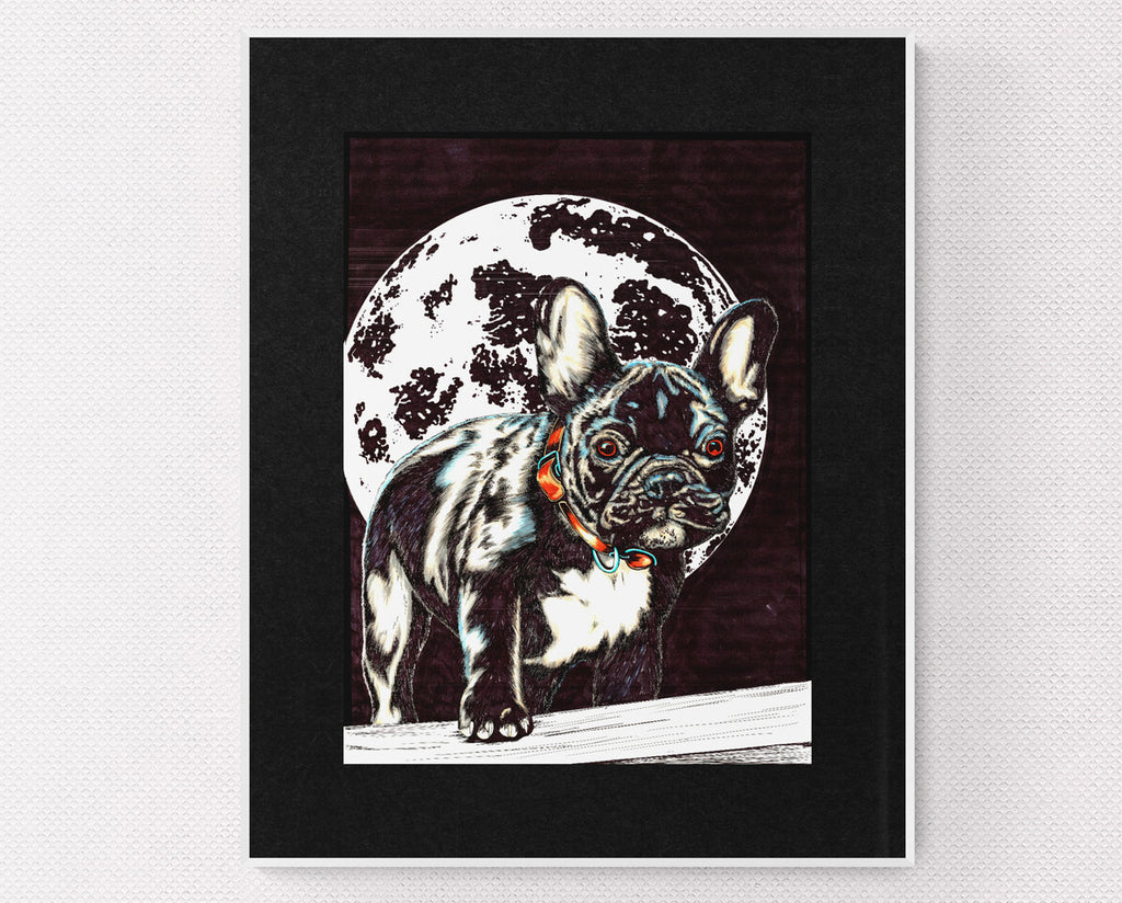 French Bulldog Original Hand Drawn Wall Art Poster