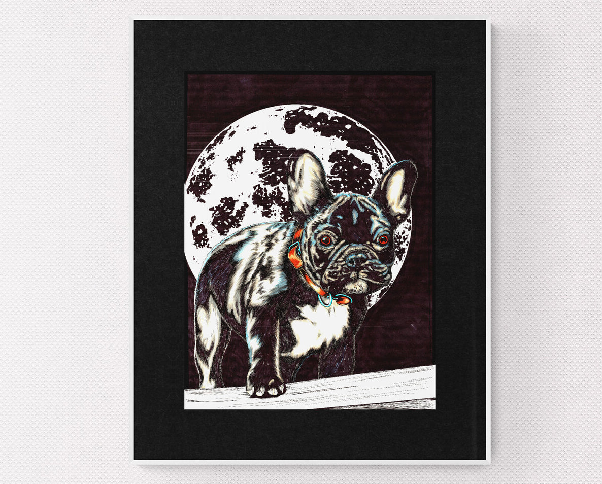 French Bulldog Original Hand Drawn Wall Art Poster