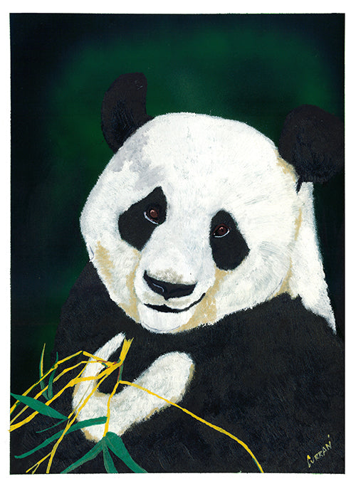 Giant Panda Hand Painted Animal Wall Art Poster