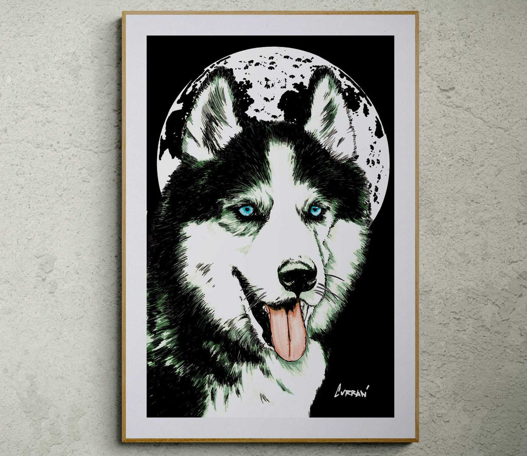 Elevate your space with a stunning Siberian Husky Original Hand Drawn Wall Art Poster - a must-have for all husky lovers! Shop now.