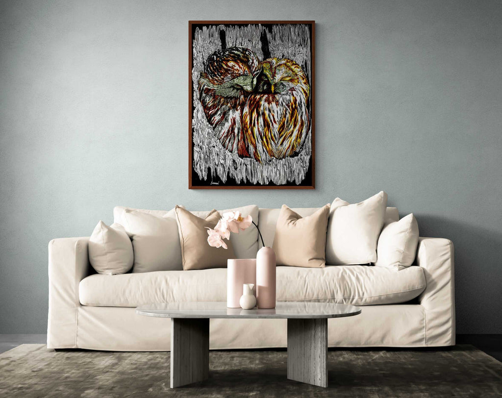 Owls Wall Original Hand Drawn Wall Art Poster