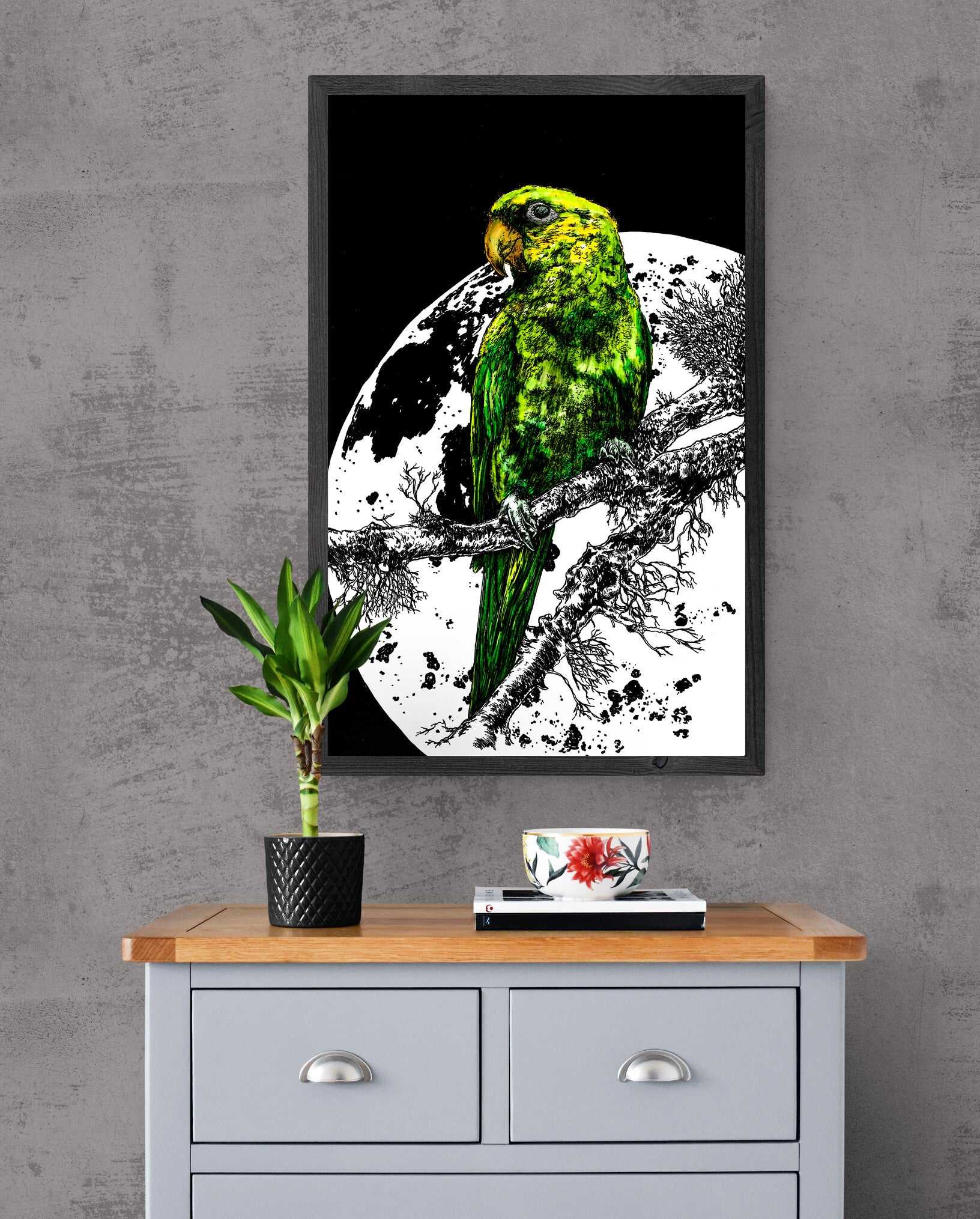 Parrot 1 Original Hand Drawn Wall Art Poster