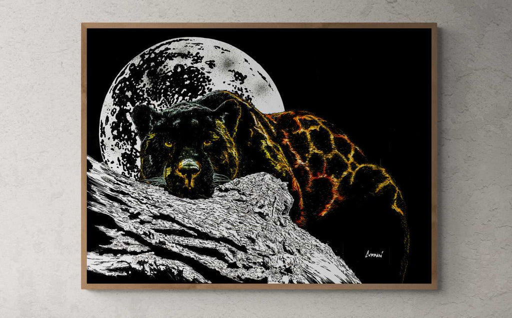 Panther Original Hand Drawn Wall Art Poster