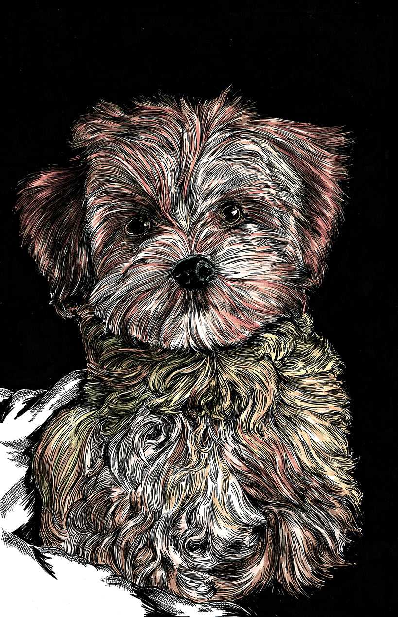 Puppy 2 Wall Art Poster Print, featuring the Original Art