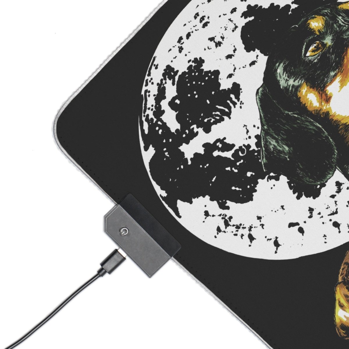 Adorable Dachshund Design with Moon Accent LED Gaming Mouse Pad - Curran Artworks