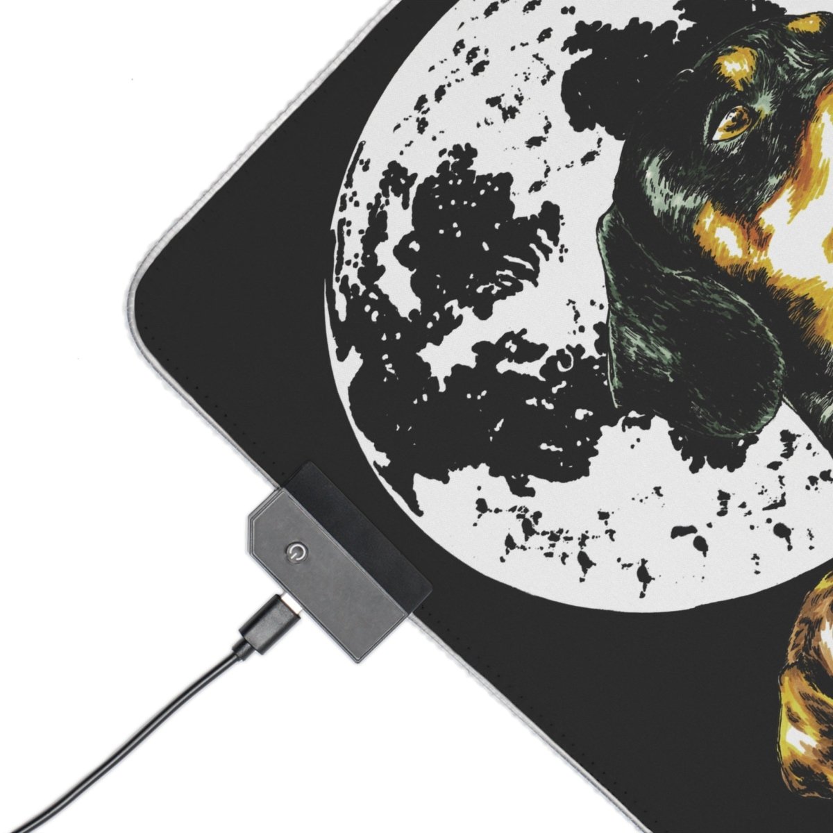 Adorable Dachshund Design with Moon Accent LED Gaming Mouse Pad - Curran Artworks