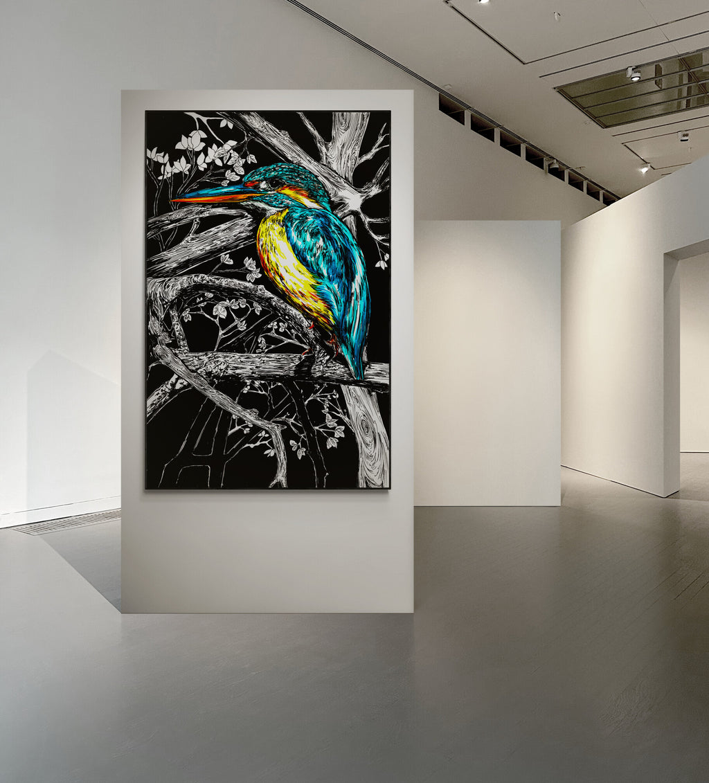 Kingfisher Exotic Bird Wall Art Poster Print