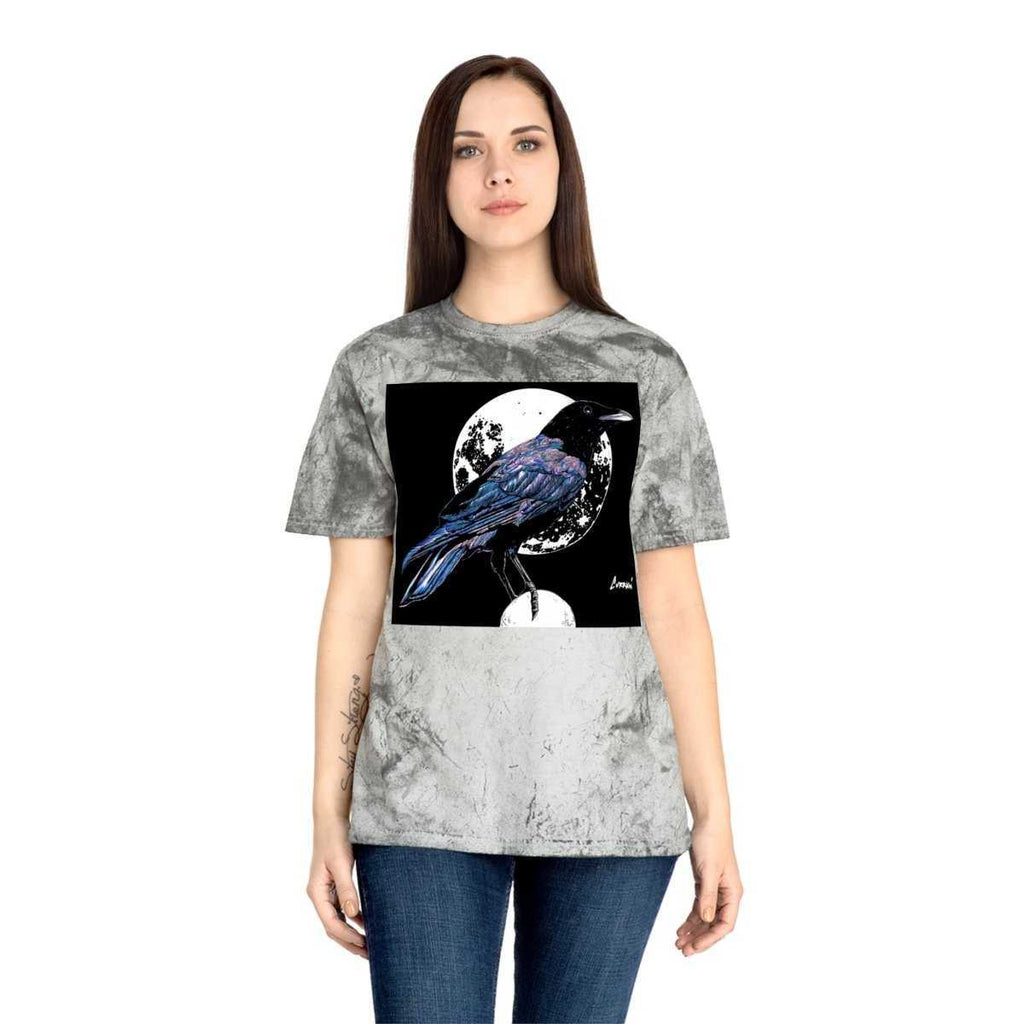 Artistic Crow Design Unisex Color Blast T Shirt