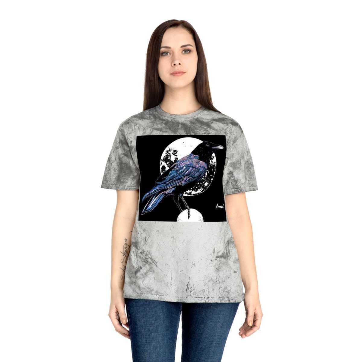 Artistic Crow Design Unisex Color Blast T Shirt