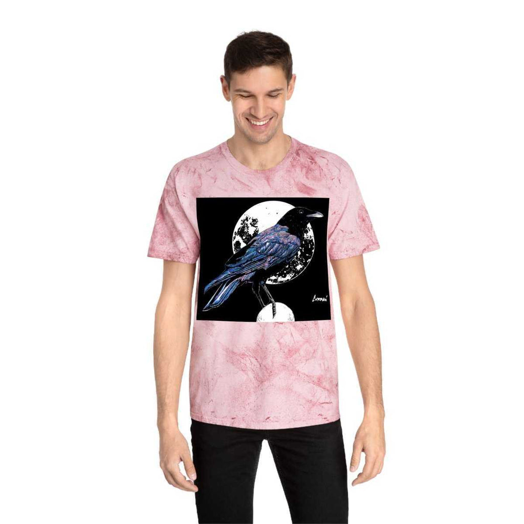 Artistic Crow Design Unisex Color Blast T Shirt