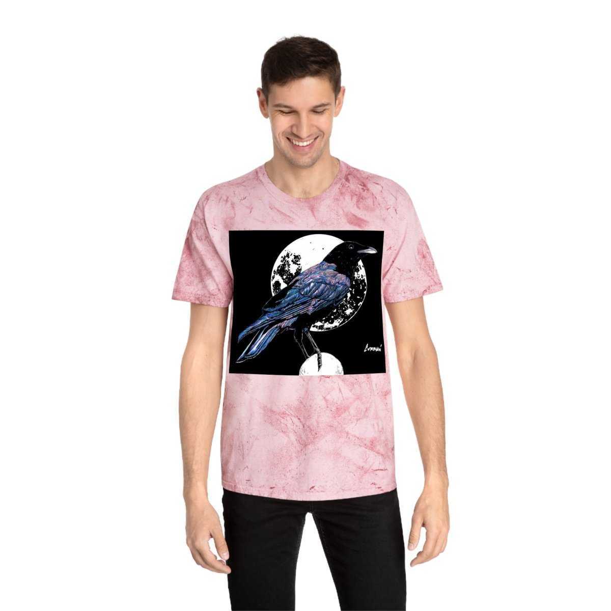 Artistic Crow Design Unisex Color Blast T Shirt