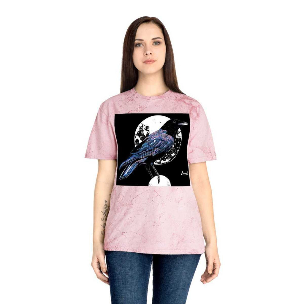 Artistic Crow Design Unisex Color Blast T Shirt