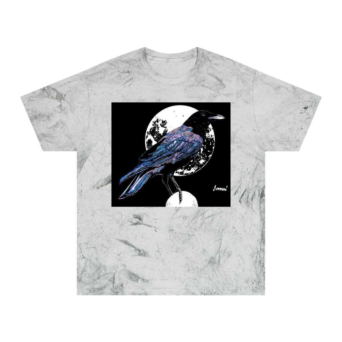 Artistic Crow Design Unisex Color Blast T Shirt