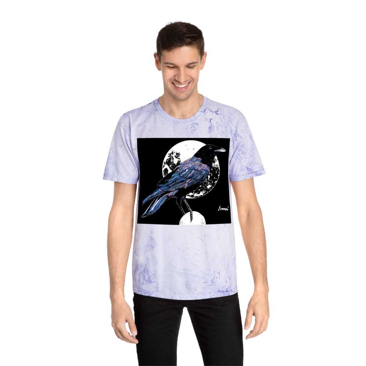 Artistic Crow Design Unisex Color Blast T Shirt