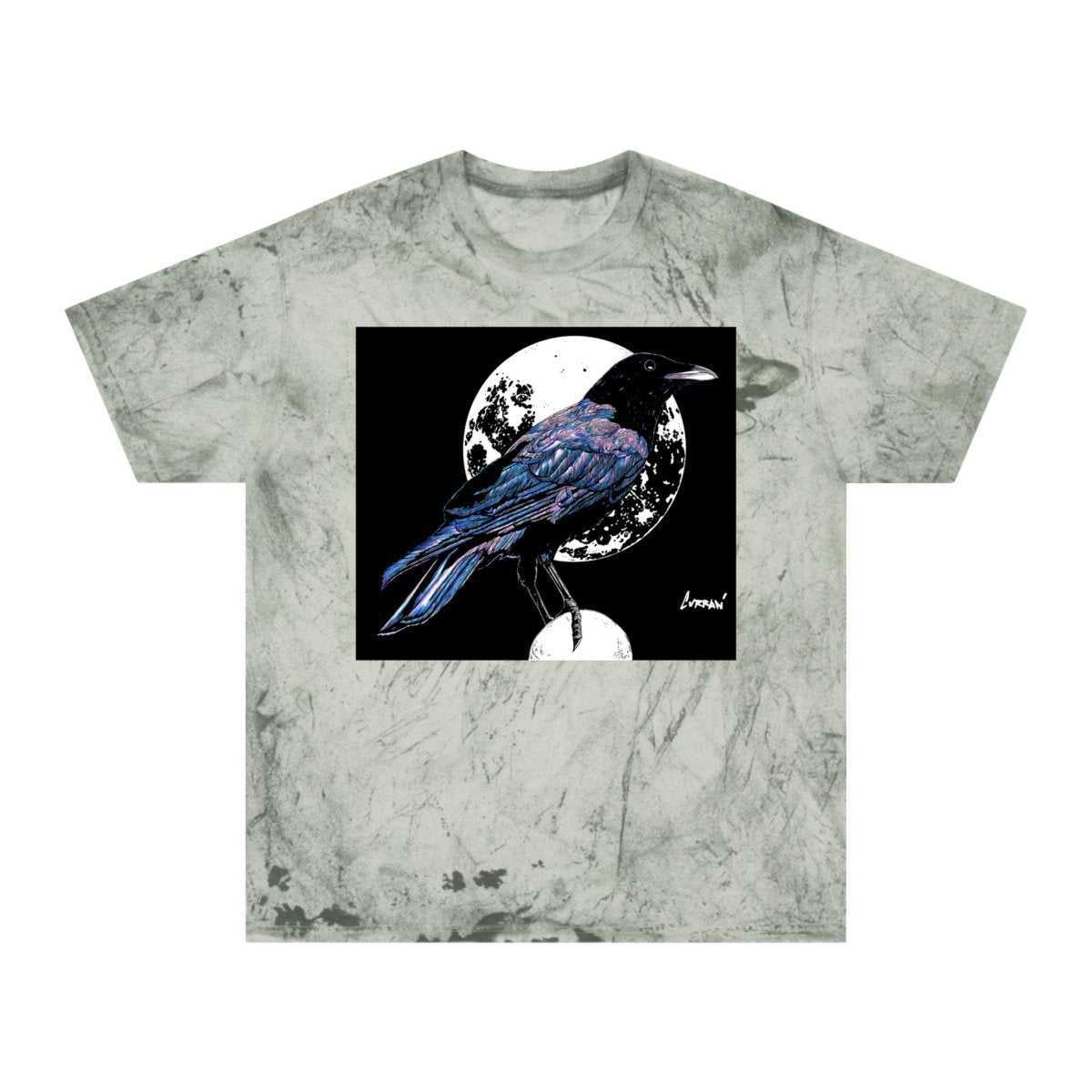 Artistic Crow Design Unisex Color Blast T Shirt