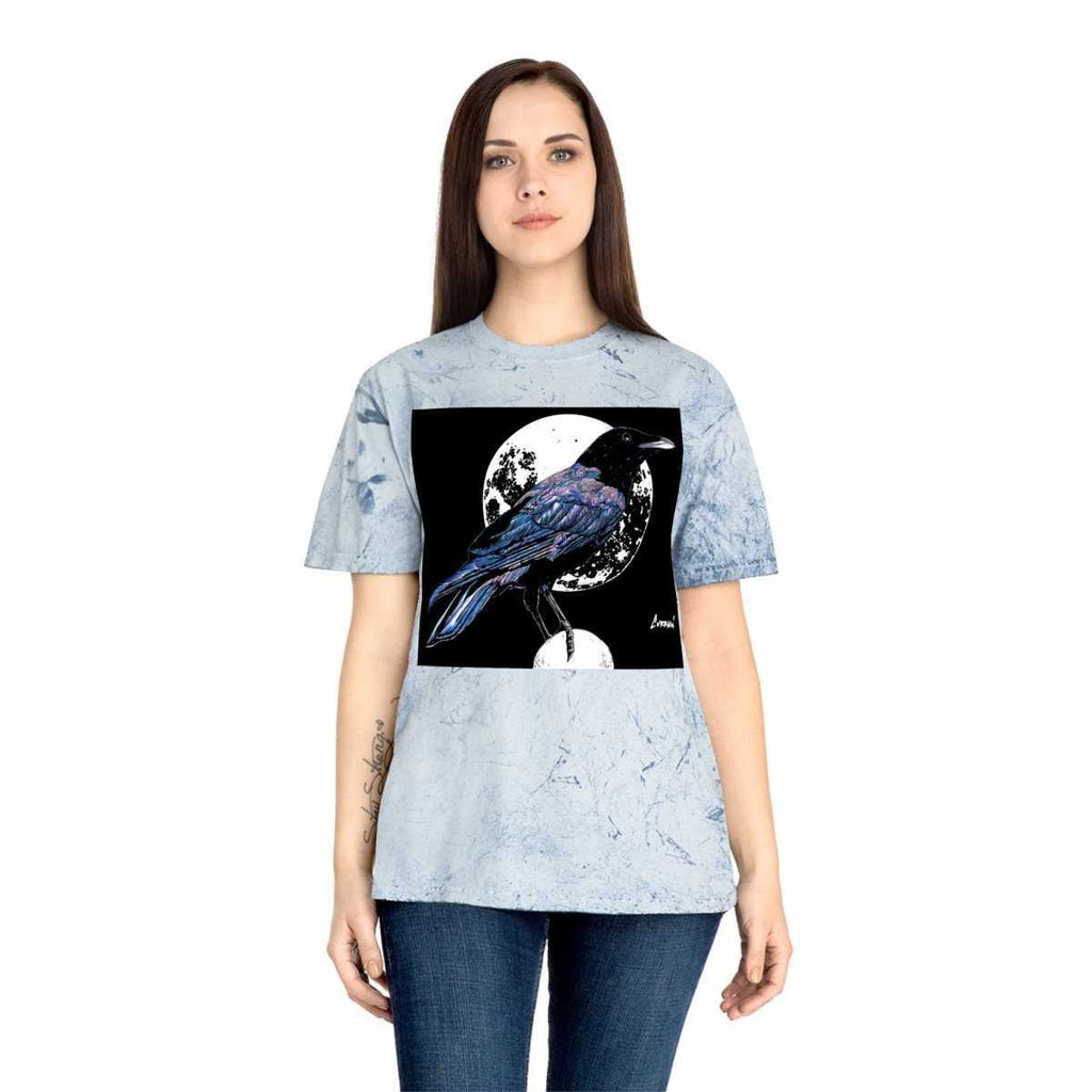 Artistic Crow Design Unisex Color Blast T Shirt