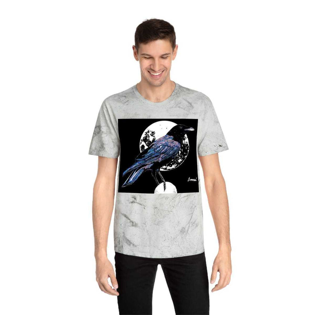 Artistic Crow Design Unisex Color Blast T Shirt