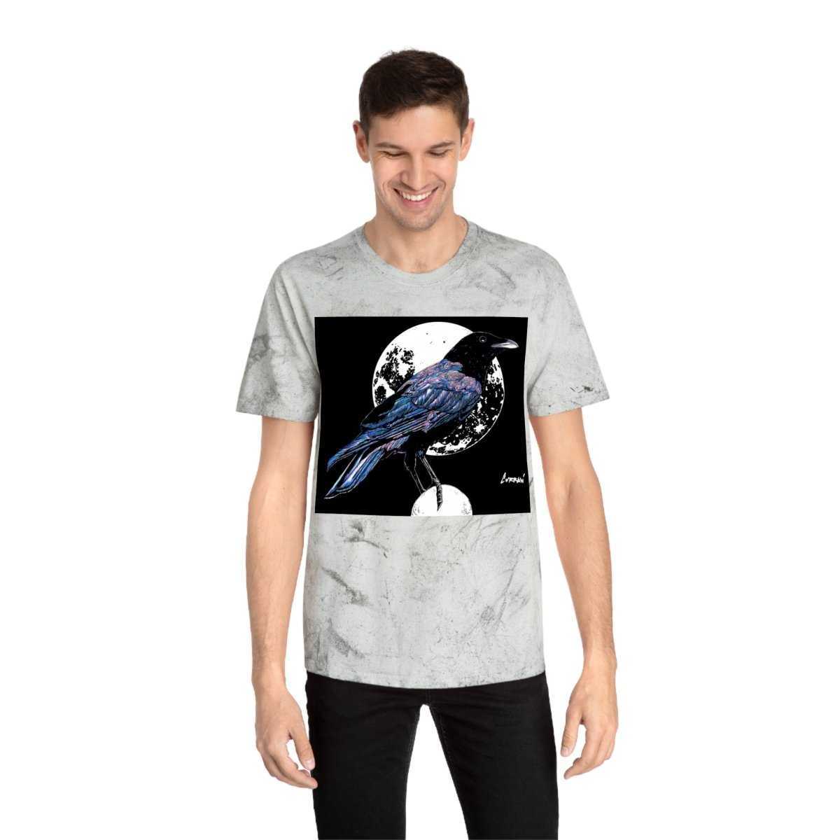 Artistic Crow Design Unisex Color Blast T Shirt