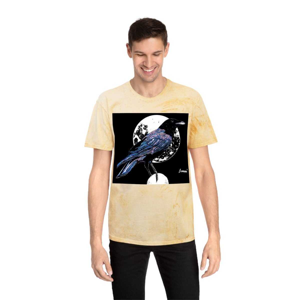 Artistic Crow Design Unisex Color Blast T Shirt