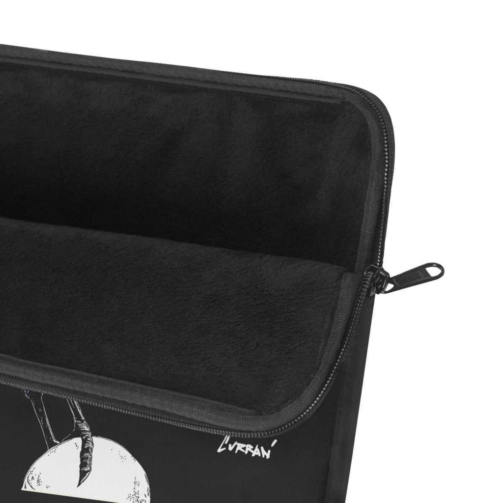 Artistic Crow Laptop Sleeve - Unique Black Design
