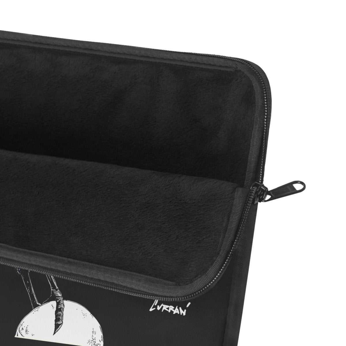 Artistic Crow Laptop Sleeve - Unique Black Design