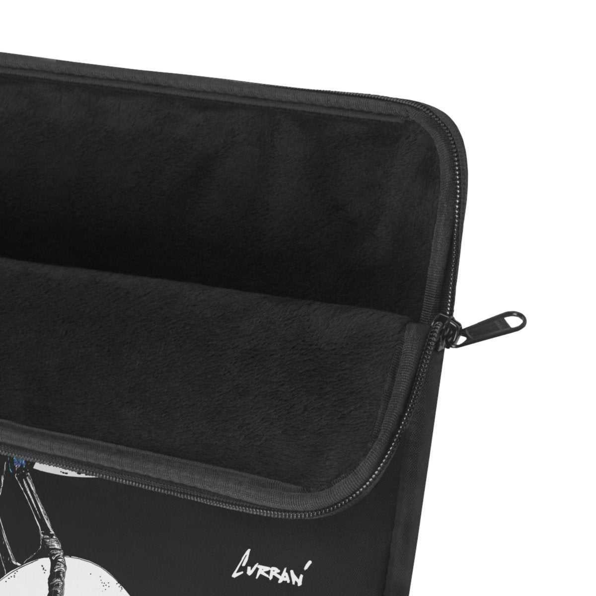 Artistic Crow Laptop Sleeve - Unique Black Design