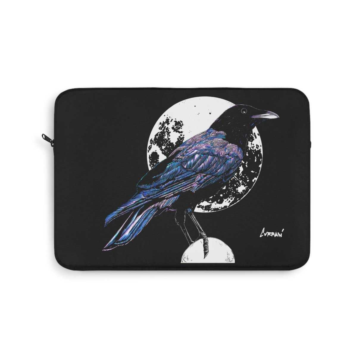 Artistic Crow Laptop Sleeve - Unique Black Design
