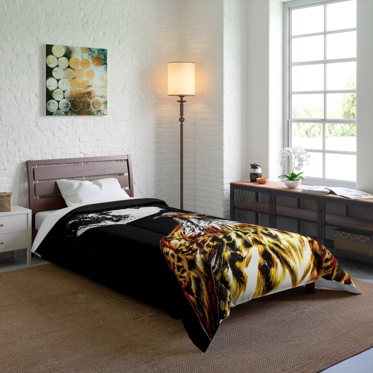 Artistic Falcon Comforter - Cozy Wildlife Bedding for Nature Lovers - Curran Artworks