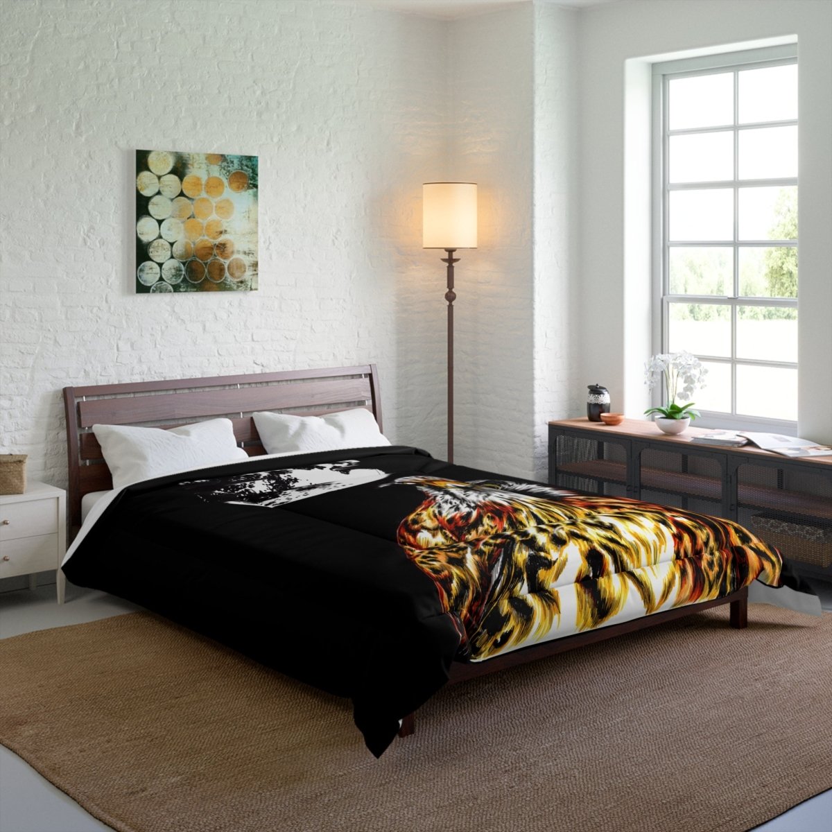 Artistic Falcon Comforter - Cozy Wildlife Bedding for Nature Lovers - Curran Artworks