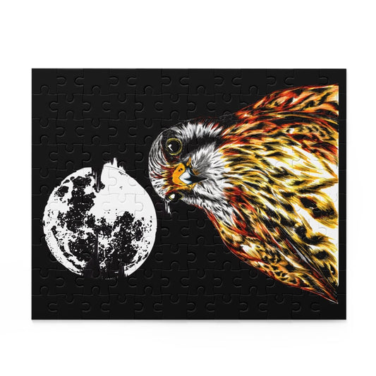 Artistic Falcon Moon Puzzle - 120, 252, 500 - Piece Jigsaw for Nature Lovers - Curran Artworks