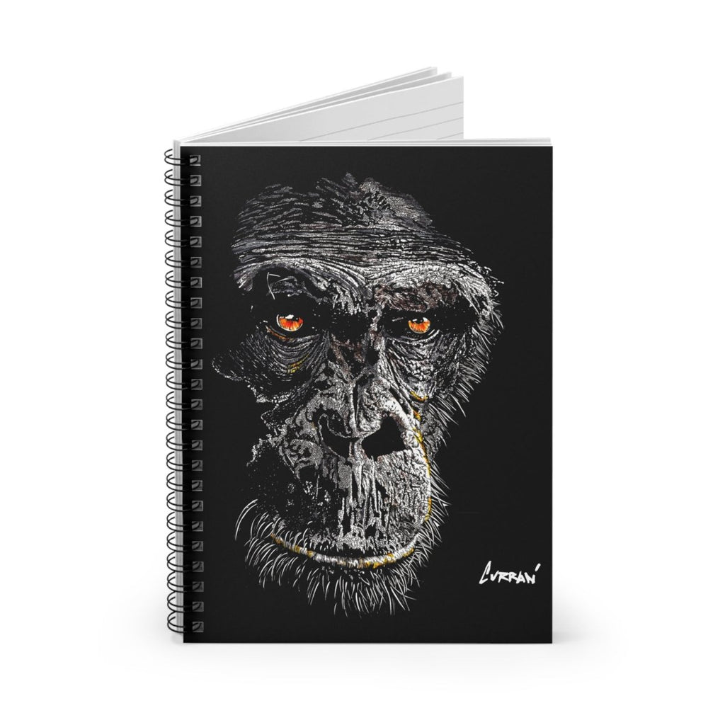 Artistic Gorilla Face Spiral Notebook - Ruled Lines for Creative Minds - Curran Artworks