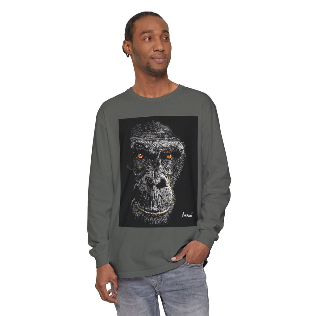 Artistic Gorilla Long Sleeve T-Shirt | Unique Animal Design for Wildlife Lovers - Curran Artworks