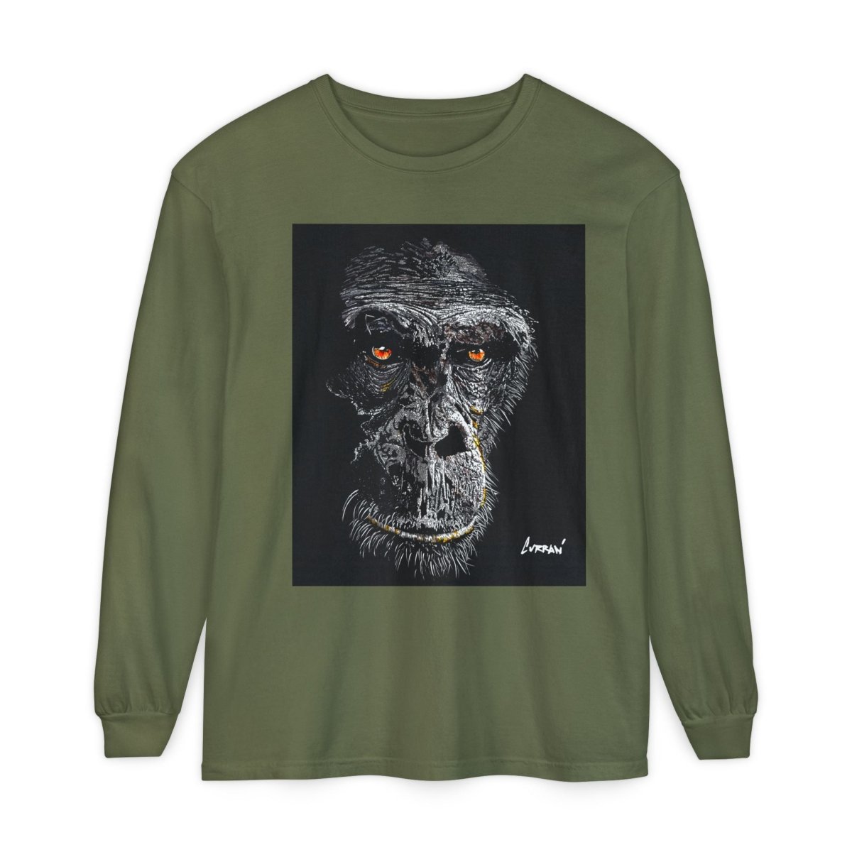 Artistic Gorilla Long Sleeve T-Shirt | Unique Animal Design for Wildlife Lovers - Curran Artworks